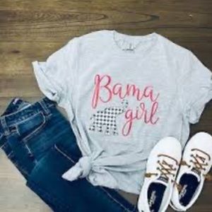 Bama Girl Gray Tee Shirt Gameday Alabama Streetwear